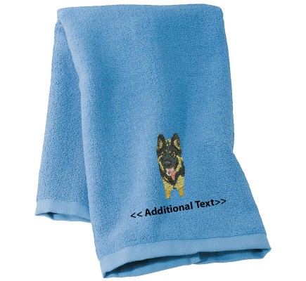 Personalised Alsation   Custom Embroidered Terry Cotton Towel