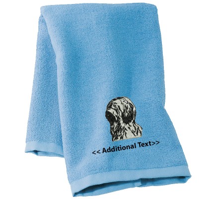 Personalised Briard Dog Custom Embroidered Terry Cotton Towel