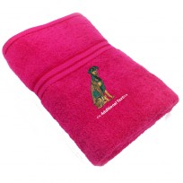 Personalised  Doberman Custom Embroidered Terry Cotton Towel