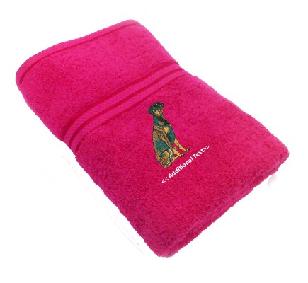 Personalised  Doberman Custom Embroidered Terry Cotton Towel