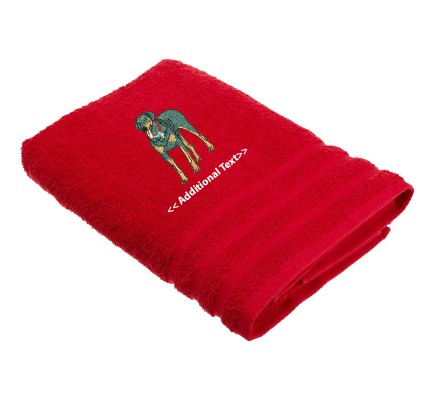 Personalised Doberman Dog Custom Embroidered Terry Cotton Towel