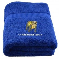 Personalised British Bulldog Custom Embroidered Terry Cotton Towel
