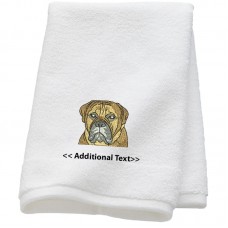 Personalised Bulldog  Custom Embroidered Terry Cotton Towel