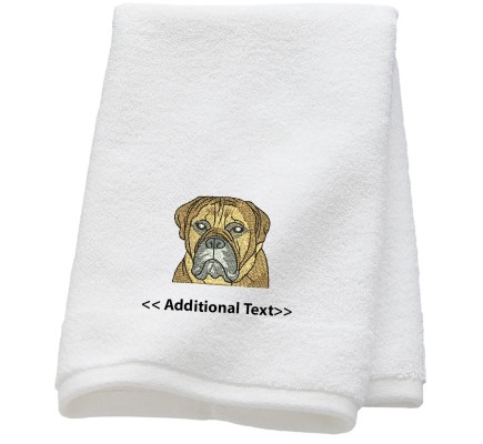 Personalised Bulldog  Custom Embroidered Terry Cotton Towel