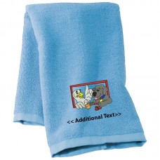 Personalised A Dog and a Duck  Custom Embroidered Terry Cotton Towel Personalised A Dog and a Duck  Custom Embroidered Terry Cotton Towel