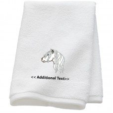 Personalised Highland Ponies Outline Custom Embroidered  Terry Cotton Towel