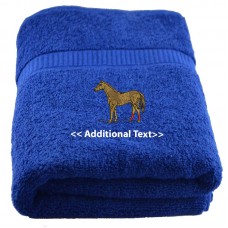 Personalised Horse Custom Embroidered  Terry Cotton Towel
