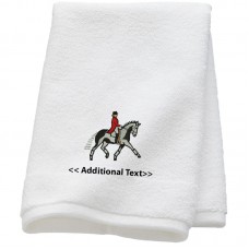Personalised Horse & Jockey Custom Embroidered  Terry Cotton Towel