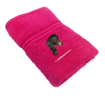 Personalised Horses Head Large Custom Embroidered  Terry Cotton Towel
