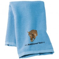 Personalised Horses Head Large Custom Embroidered  Terry Cotton Towel