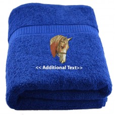 Personalised Horse Custom Embroidered  Terry Cotton Towel