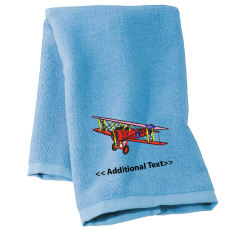 Personalised Plane Custom Embroidered Terry Cotton Towel
