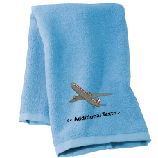 Personalised Plane Custom Embroidered Terry Cotton Towel