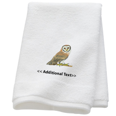 Personalised Barn Owl Custom Embroidered Terry Cotton Towel Personalised Barn Owl Custom Embroidered Terry Cotton Towel