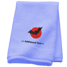 Personalised Bat  Custom Embroidered Terry Cotton Towel