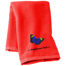 Personalised Butterfly Custom Embroidered Terry Cotton Towel Personalised Butterfly Custom Embroidered Terry Cotton Towel