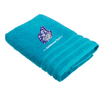 Personalised Butterfly Custom Embroidered Terry Cotton Towel