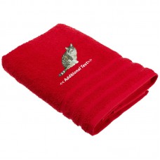 Personalised Cat  Custom Embroidered Terry Cotton Towel Personalised Cat  Custom Embroidered Terry Cotton Towel