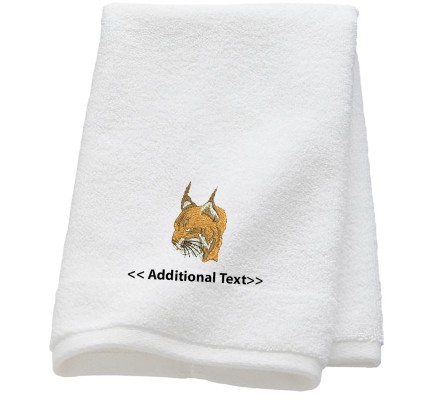 Personalised Wild Cat   Custom Embroidered Terry Cotton Towel