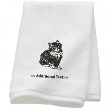 Personalised Cat  Custom Embroidered Terry Cotton Towel Personalised Cat  Custom Embroidered Terry Cotton Towel