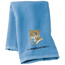 Personalised Cat  Custom Embroidered Terry Cotton Towel