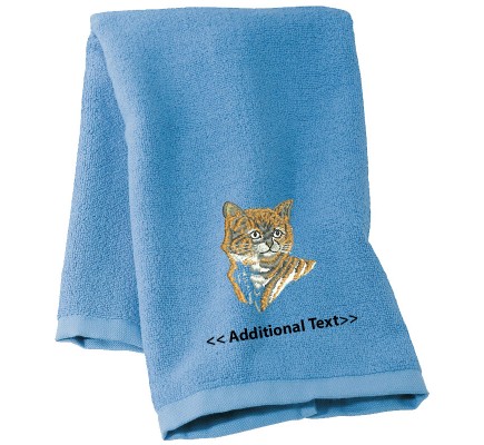 Personalised Cat  Custom Embroidered Terry Cotton Towel