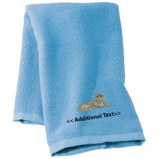 Personalised Cat  Custom Embroidered Terry Cotton Towel