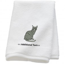 Personalised Cat  Custom Embroidered Terry Cotton Towel Personalised Cat  Custom Embroidered Terry Cotton Towel