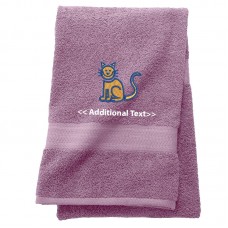 Personalised Cat  Custom Embroidered Terry Cotton Towel Personalised Cat  Custom Embroidered Terry Cotton Towel
