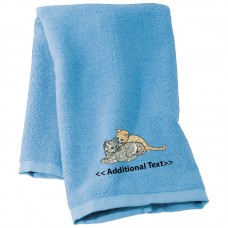 Personalised Kittens  Custom Embroidered Terry Cotton Towel Personalised Kittens  Custom Embroidered Terry Cotton Towel
