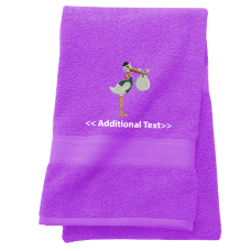Personalised Stork Custom Embroidered Terry Cotton Towel