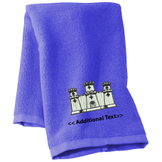 Personalised Castle Custom Embroidered Terry Cotton Towel