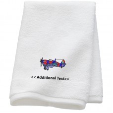 Personalised Plane Custom Embroidered Terry Cotton Towel