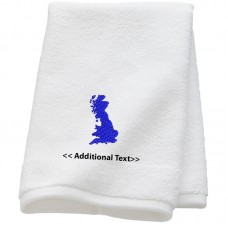 Personalised UK Map Custom Embroidered Terry Cotton Towel