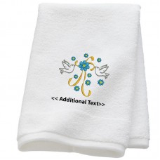 Personalised Doves  Wedding Towel Terry Cotton Towel Personalised Doves  Wedding Towel Terry Cotton Towel