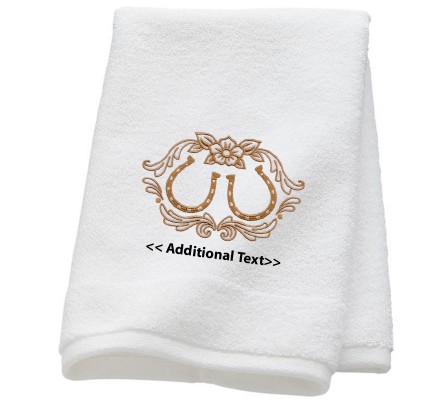 Personalised Horse Shoe Wedding Towel Terry Cotton Towel