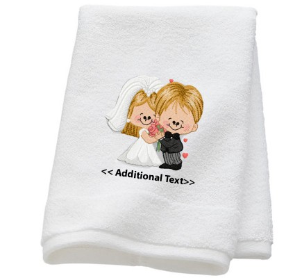 Personalised Twin Face Wedding Towel Terry Cotton Towel